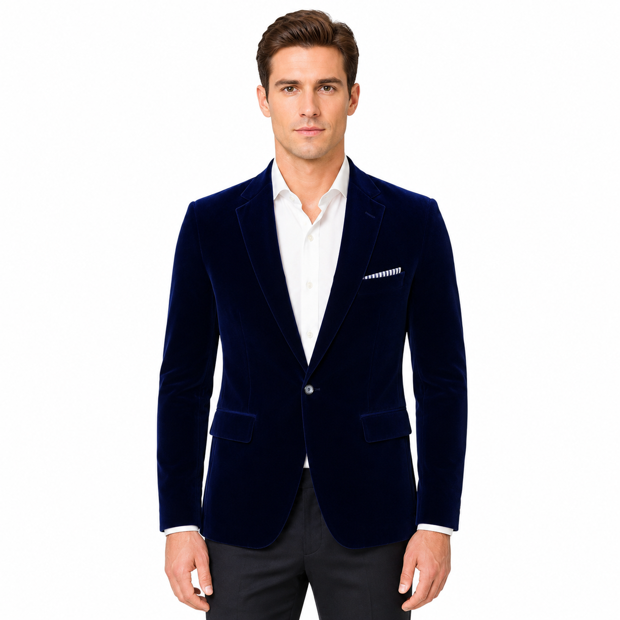 Men's Slim Fit Notched Lapel Formal Blazer Jacket