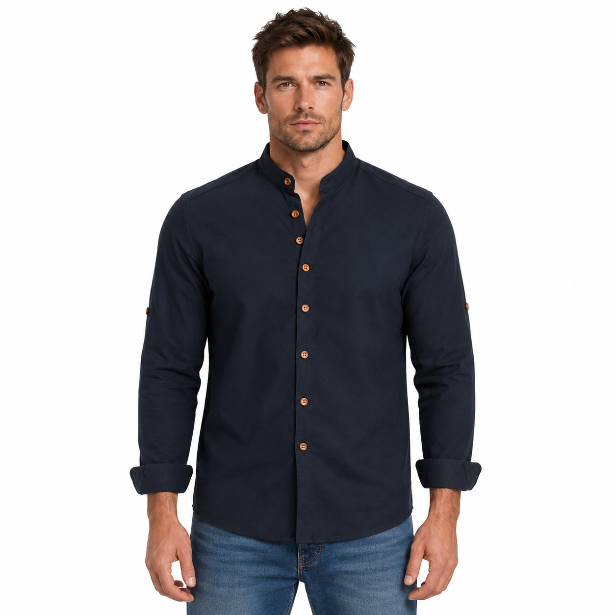Men's Stylish Stand-Up Collar Shirt