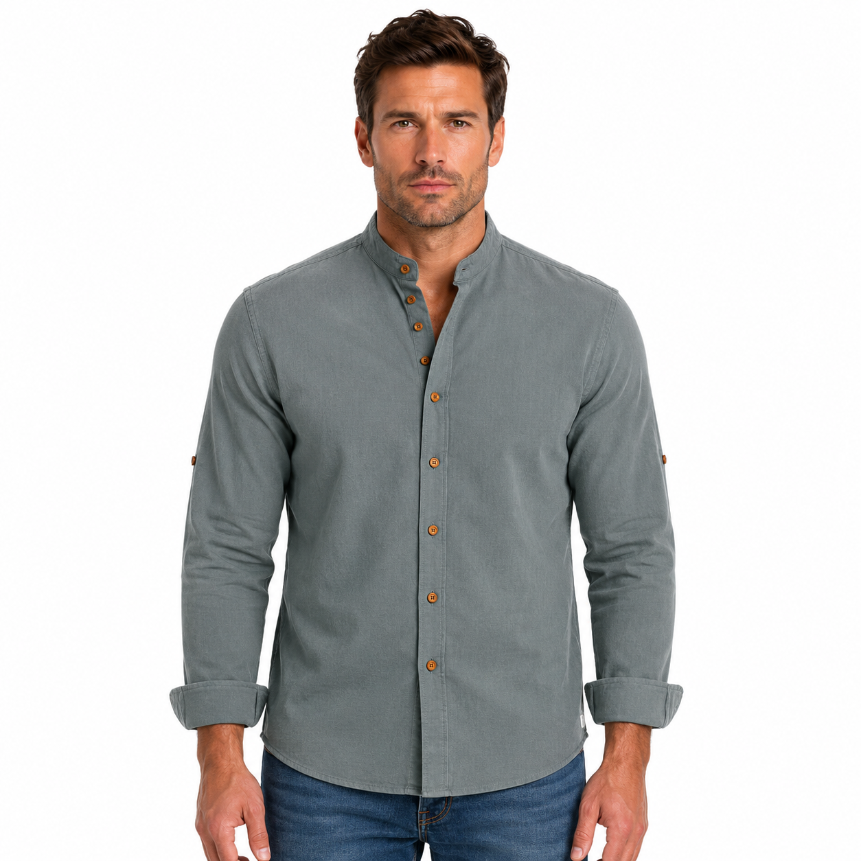 Men's Stylish Stand-Up Collar Shirt