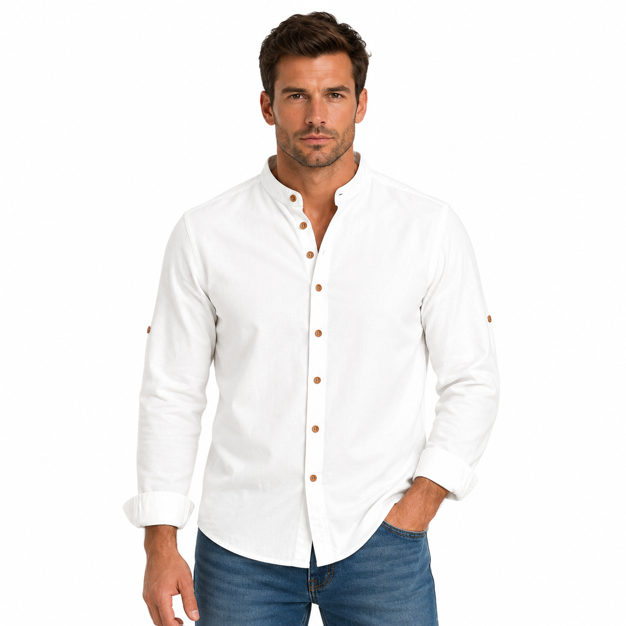 Men's Stylish Stand-Up Collar Shirt