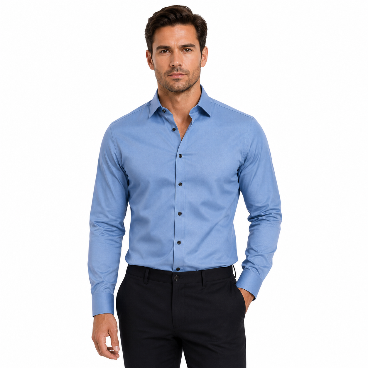Men's Stylish Stretch Long Sleeve Shirt