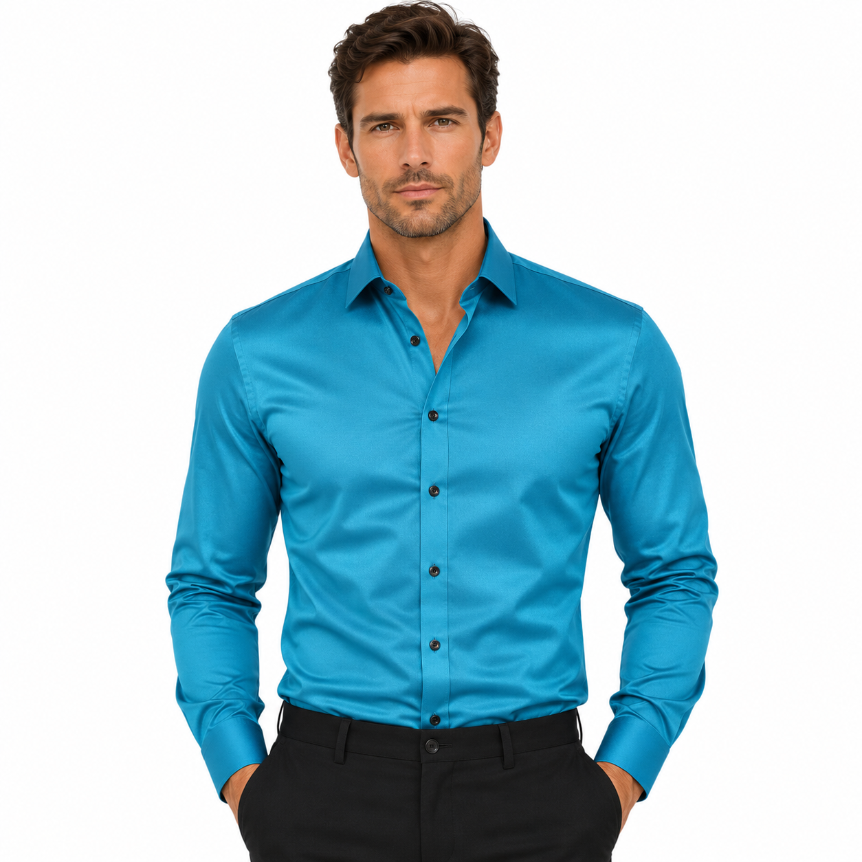 Men's Stylish Stretch Long Sleeve Shirt