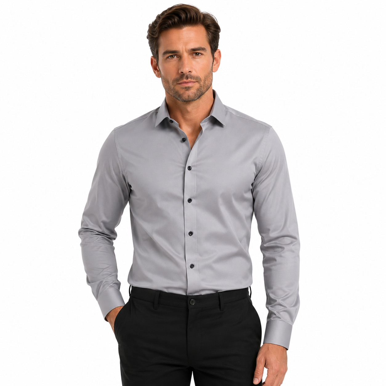 Men's Stylish Stretch Long Sleeve Shirt