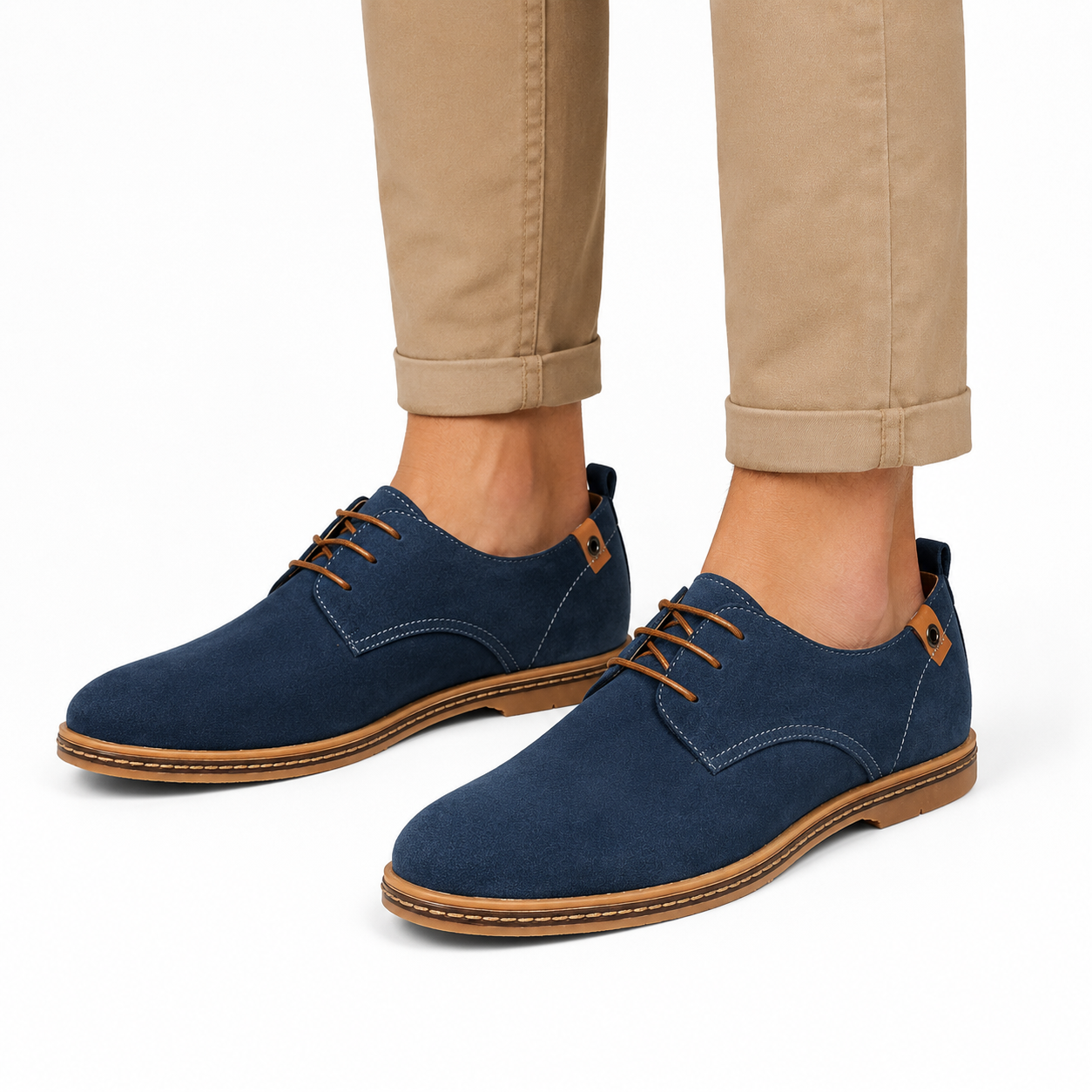 Men's Suede Lace-Up Oxford Loafers