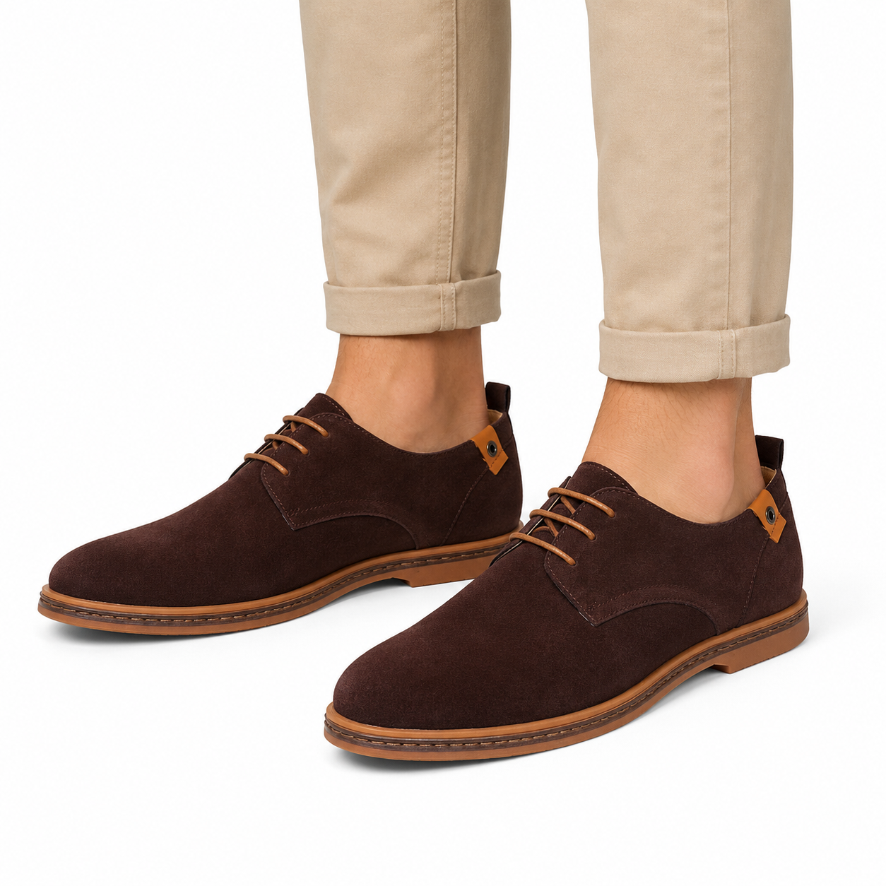 Men's Suede Lace-Up Oxford Loafers