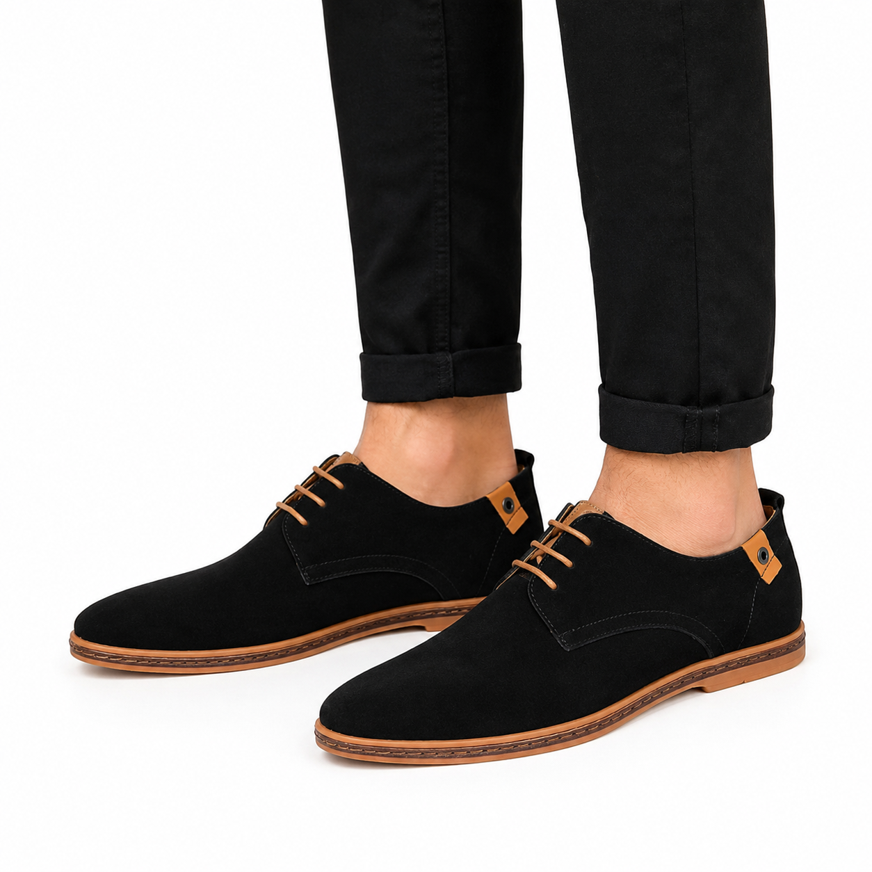 Men's Suede Lace-Up Oxford Loafers