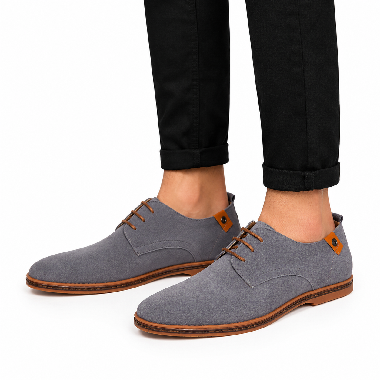 Men's Suede Lace-Up Oxford Loafers