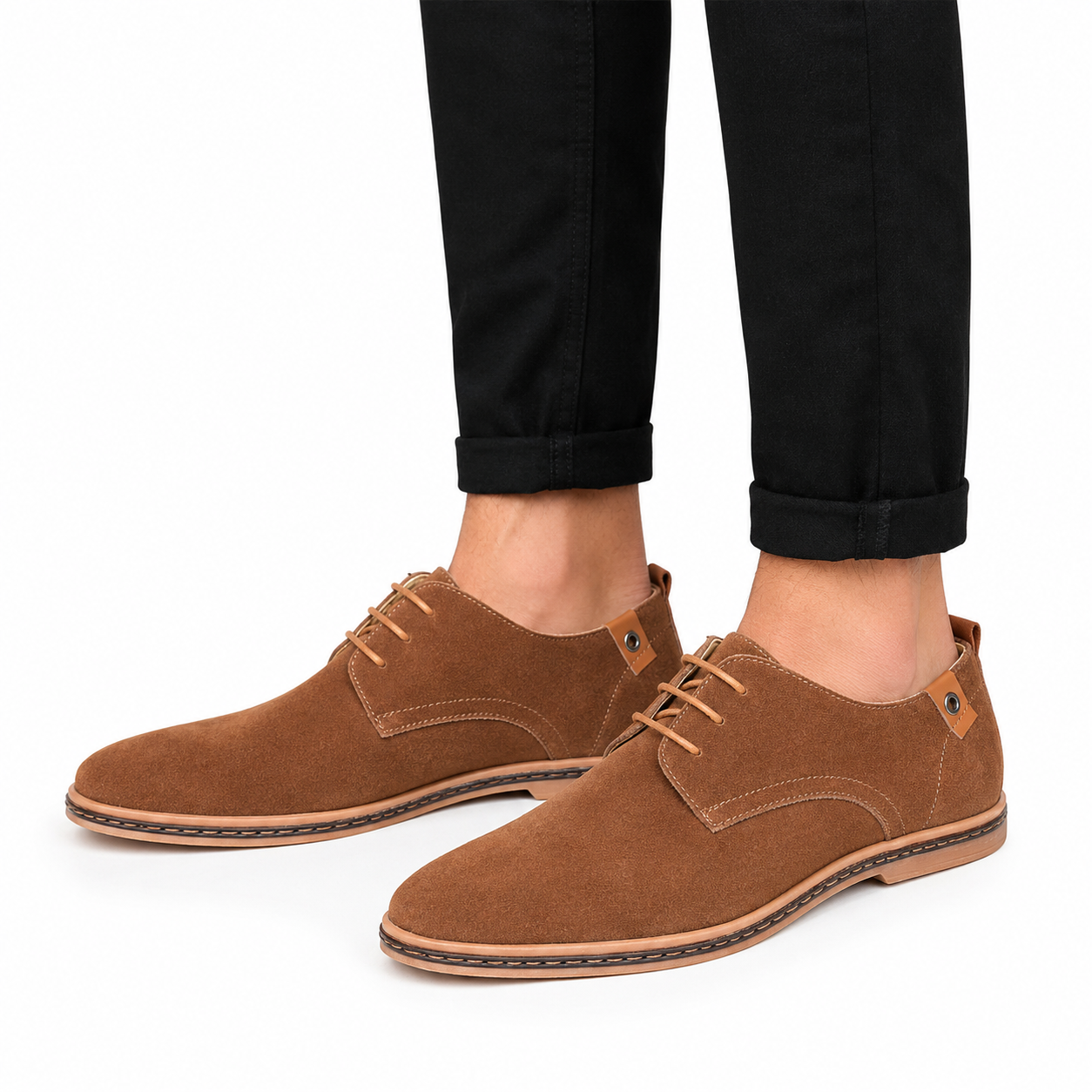 Men's Suede Lace-Up Oxford Loafers