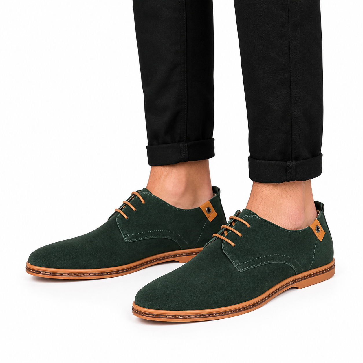 Men's Suede Lace-Up Oxford Loafers