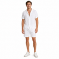Men's Summer Two-Piece Outfit | Linen Shirt and Shorts