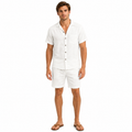Men's Summer Two-Piece Set: Short Sleeve Shirt and Shorts