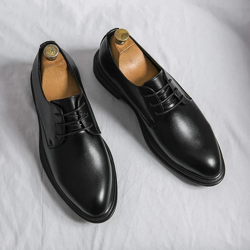 Men's Black Derby Style Wedding Shoes