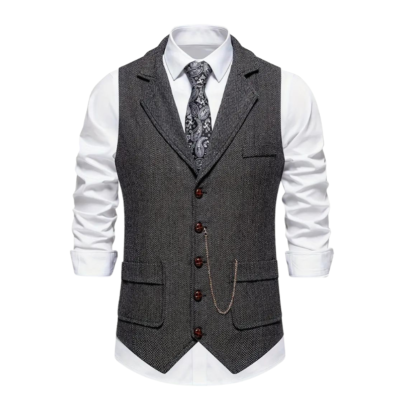 Men's Formal Waistcoat with Notched Lapel