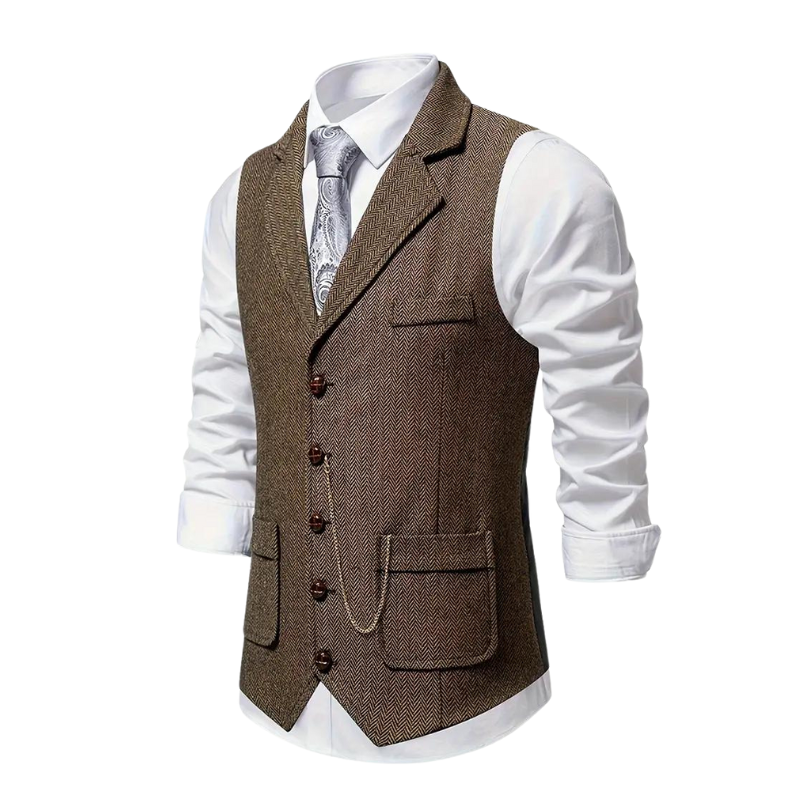 Men's Formal Waistcoat with Notched Lapel