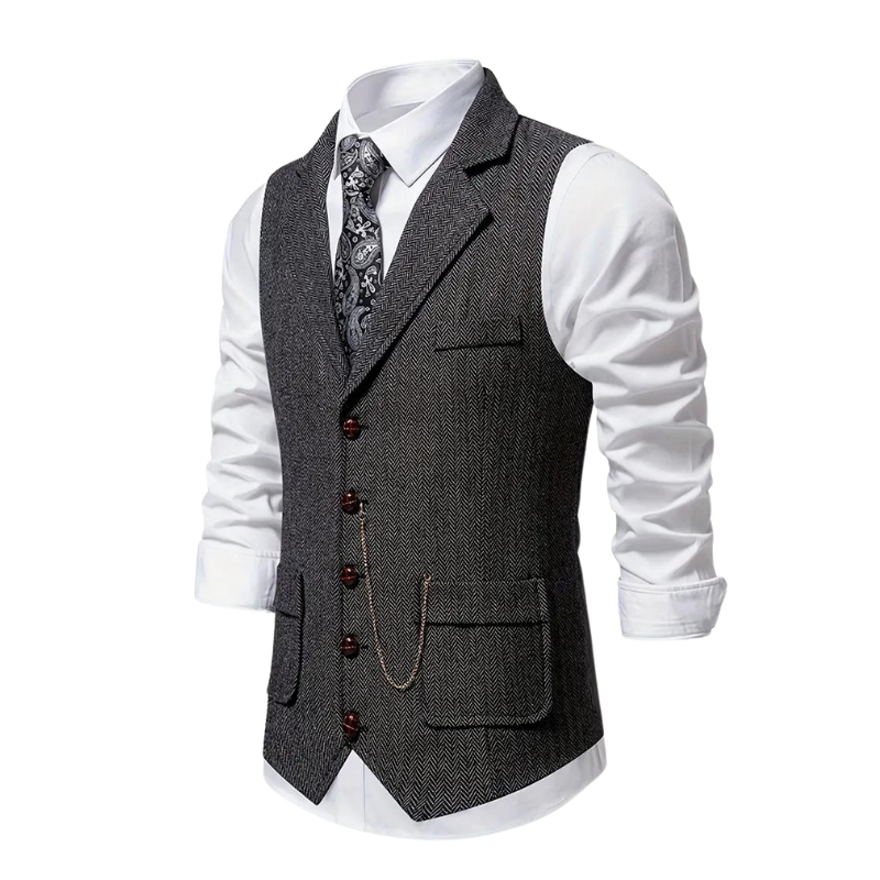 Men's Formal Waistcoat with Notched Lapel