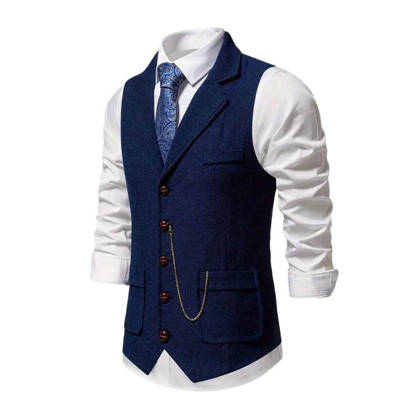 Men's Formal Waistcoat with Notched Lapel