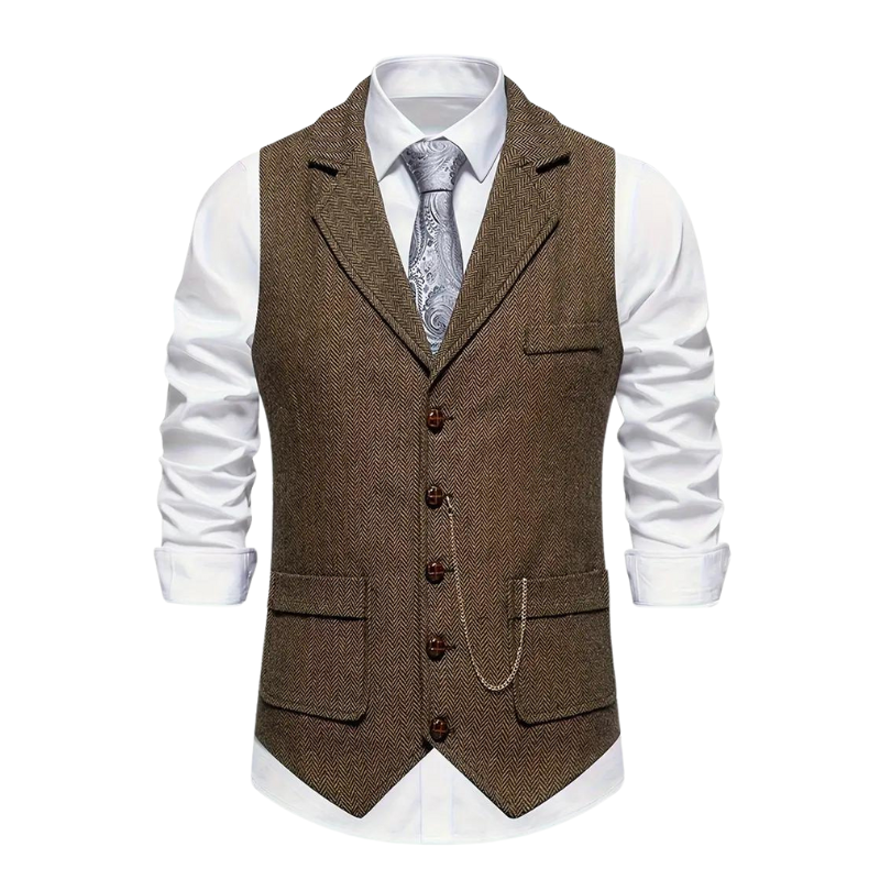 Men's Formal Waistcoat with Notched Lapel