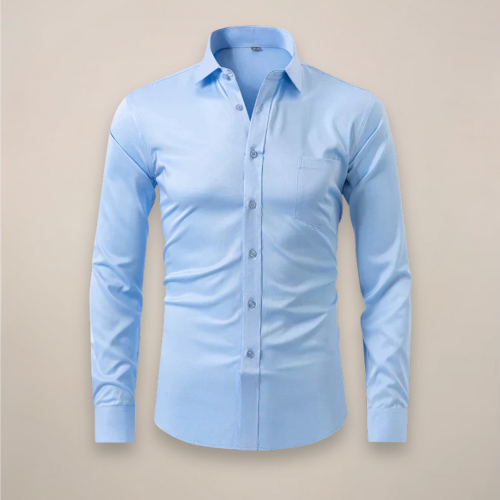 Men's Long Sleeve Button-Down Dress Shirt | Breathable Fabric