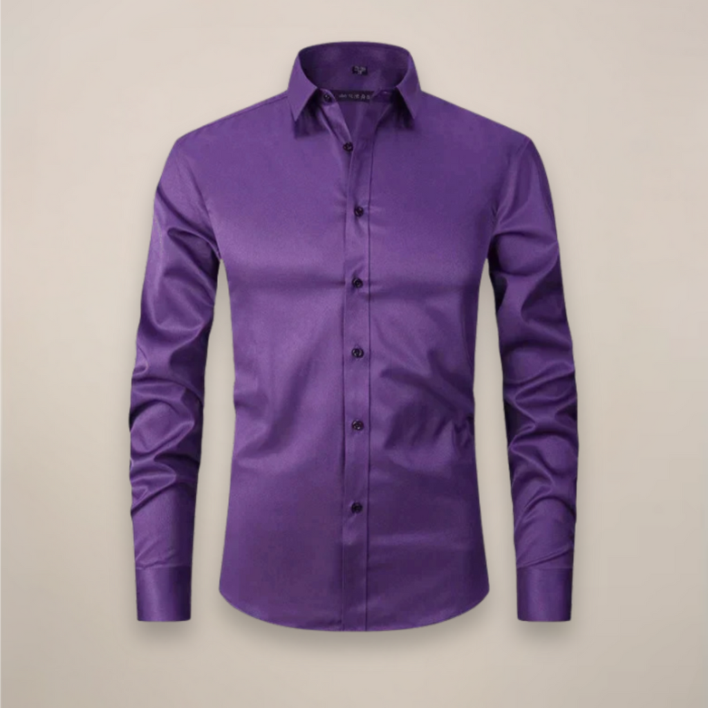 Men's Long Sleeve Button-Down Dress Shirt | Breathable Fabric