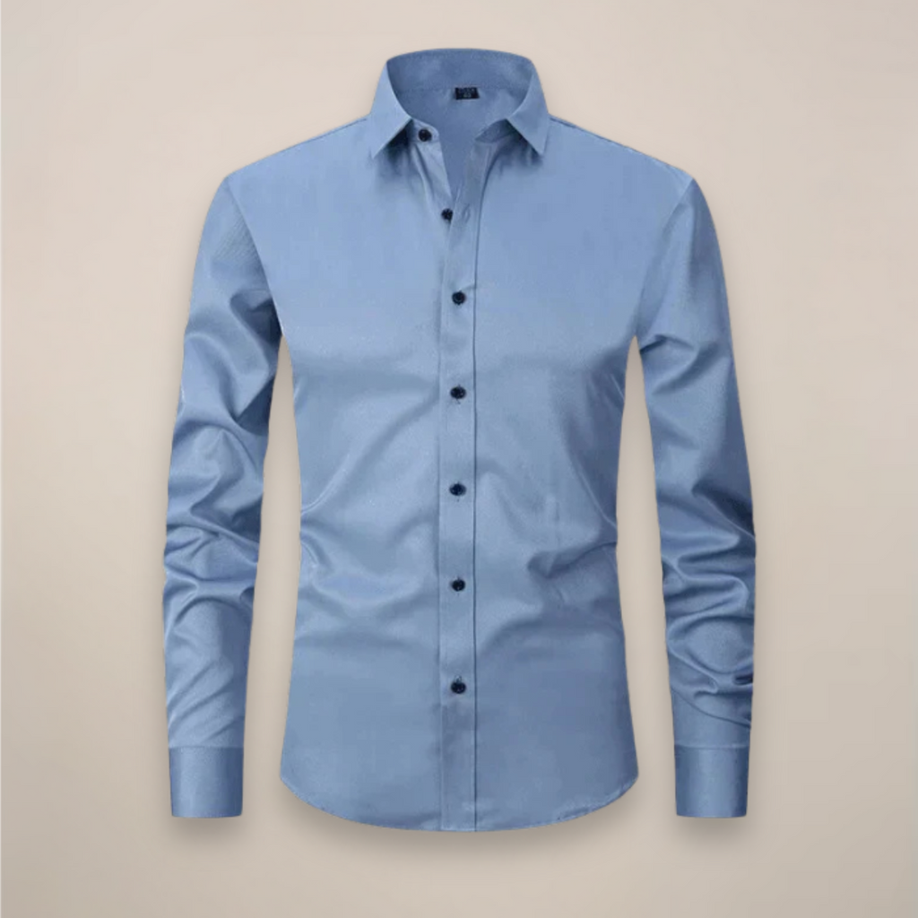 Men's Long Sleeve Button-Down Dress Shirt | Breathable Fabric