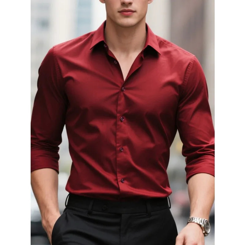 Men's Long Sleeve Button-Down Collar Shirt