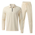 Men's Quarter-Zip Long Sleeve Polo and Pants Lounge Set