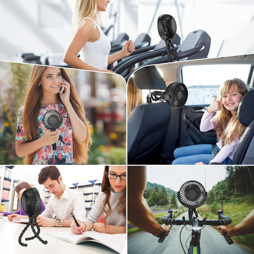Portable Clip-On Stroller Fan with Battery Operation