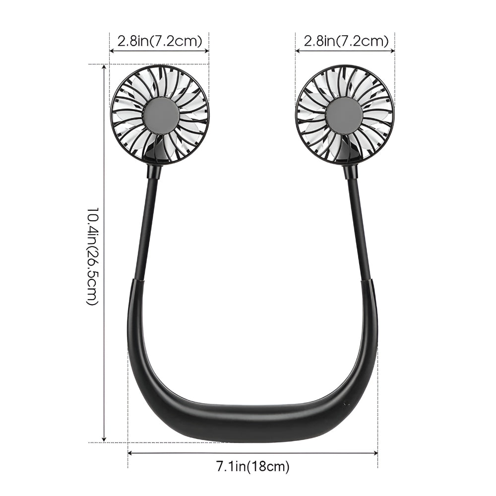 Rechargeable Hands-Free Portable Neck Fan Cooling Device
