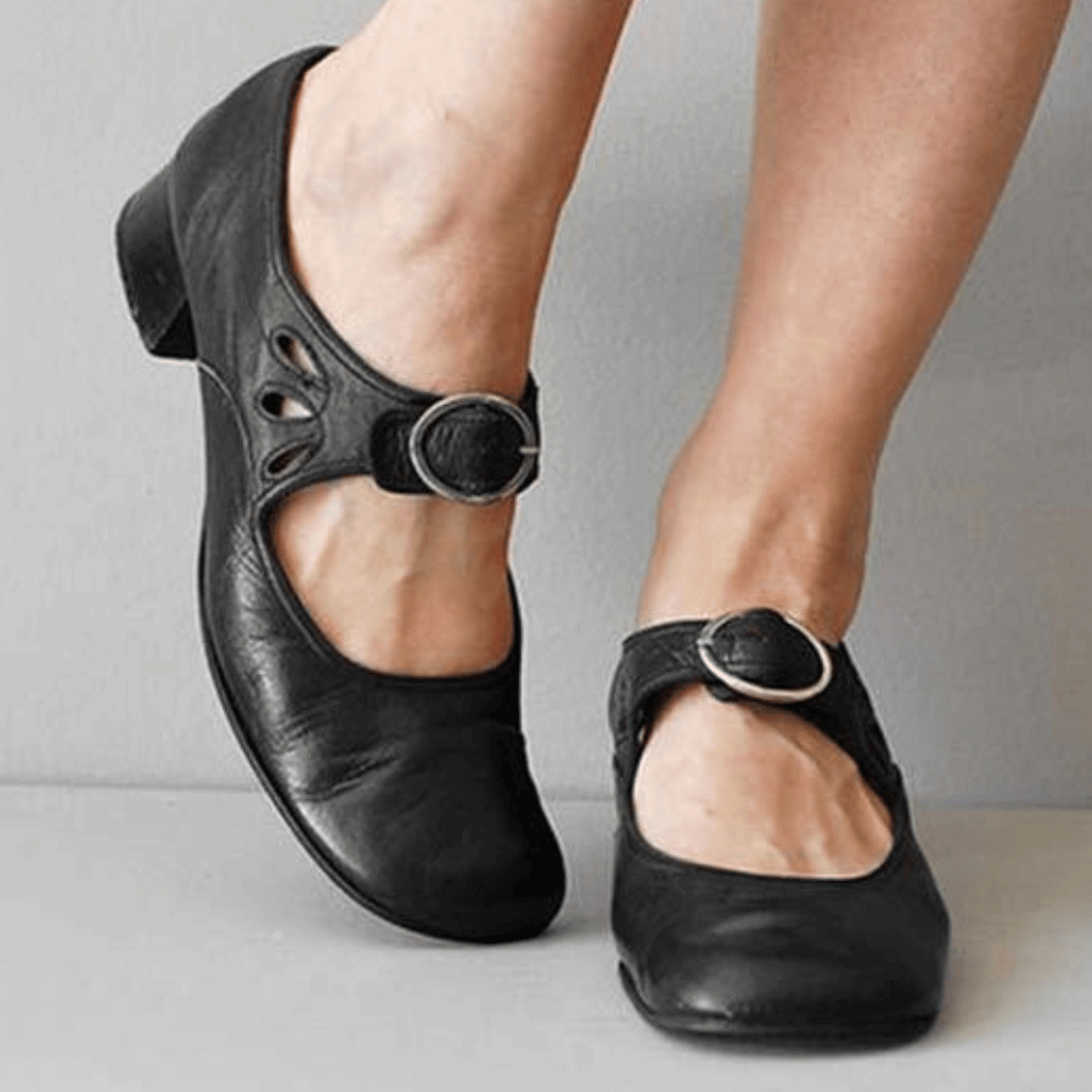 Women's Retro Mary Jane Sandals | Featuring Low Block Heel