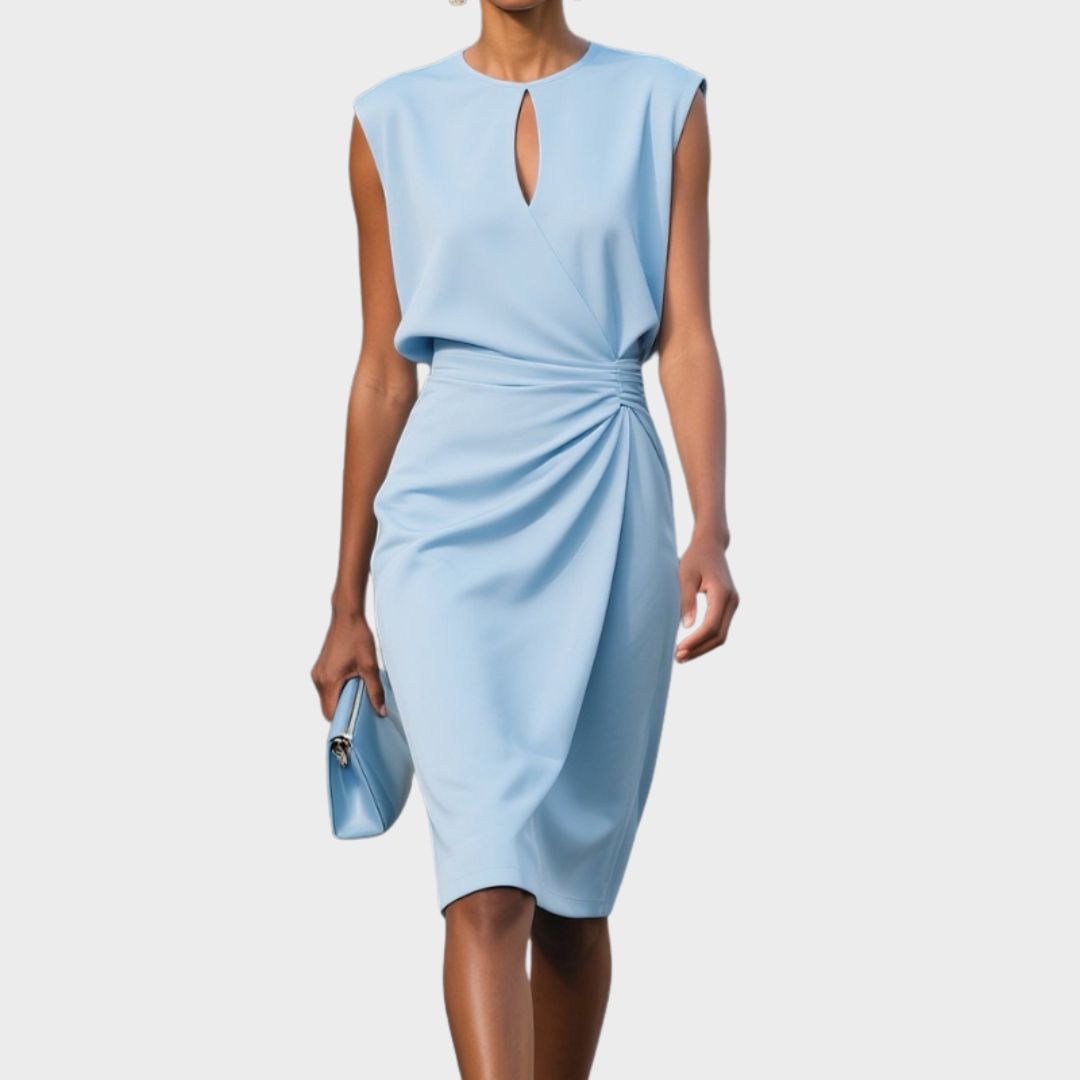 Women's Sleeveless Keyhole Neck Sheath Dress | Midi
