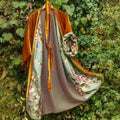 Women's Floral Long Robe Cardigan | with Waist Belt