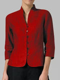 Women's Stand Collar Transitional Jacket with 3/4 Sleeves