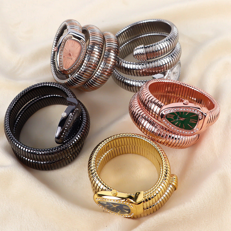 Women's Serpenti Inspired Double Spiral Wrap Snake Watch
