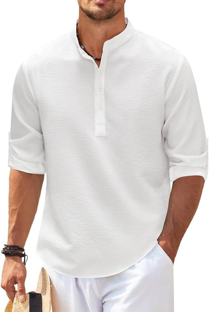 Men's Casual Long Sleeve Henley Shirt