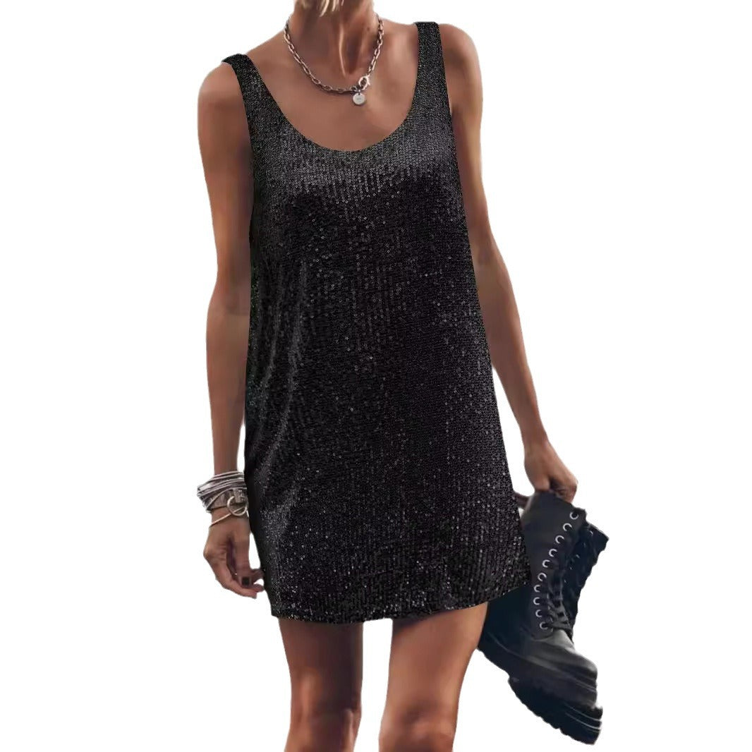 Women's Glitter Party Tank Dress | Mini