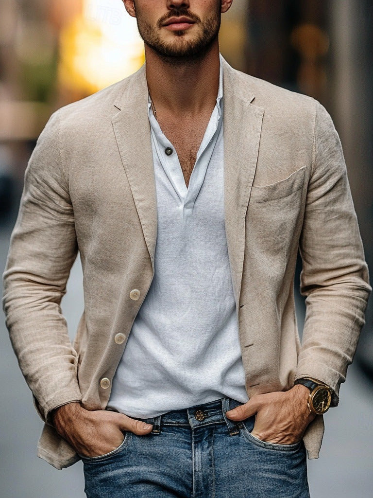 Men's Casual Summer Blazer Coat | with Notch Lapel