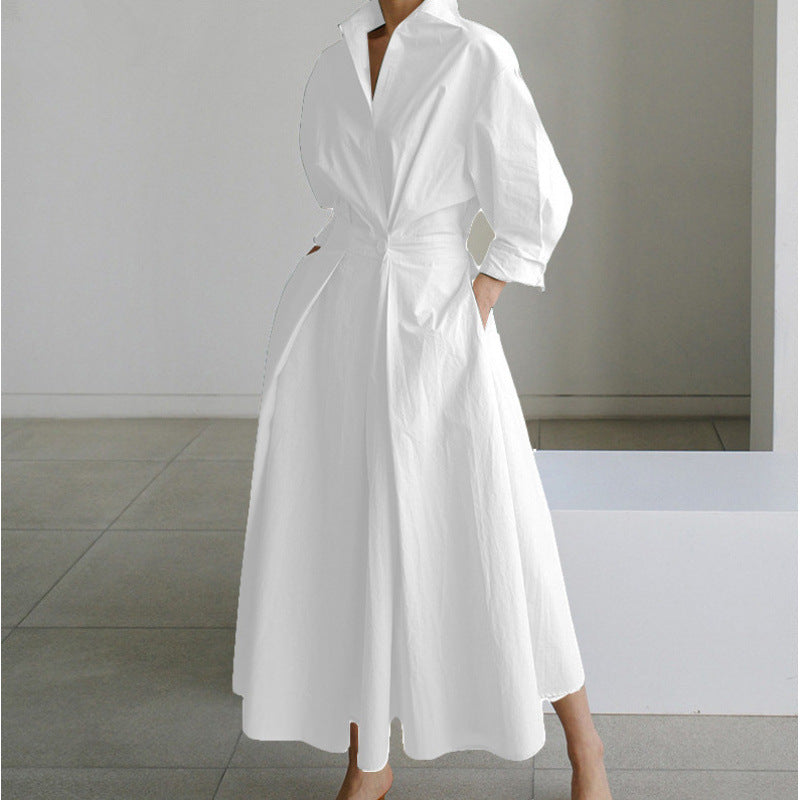 Women’s Long Sleeve Wrap Shirt Dress | Maxi