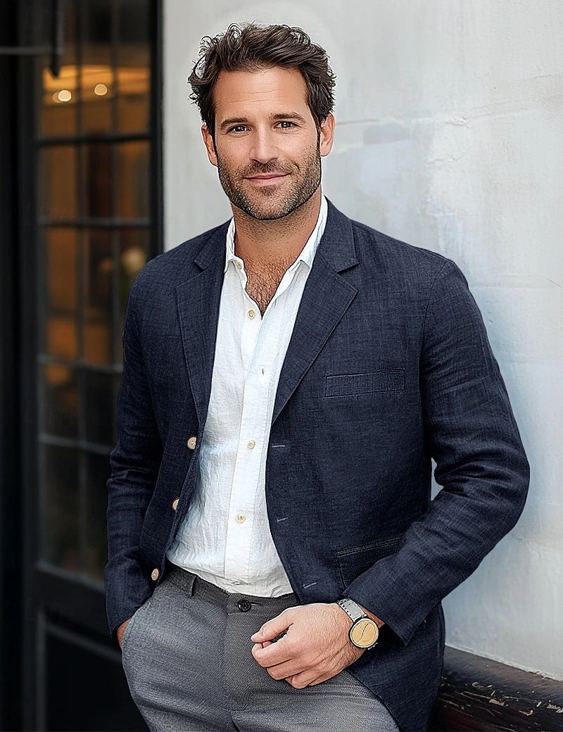 Men's Casual Summer Blazer Coat | with Notch Lapel