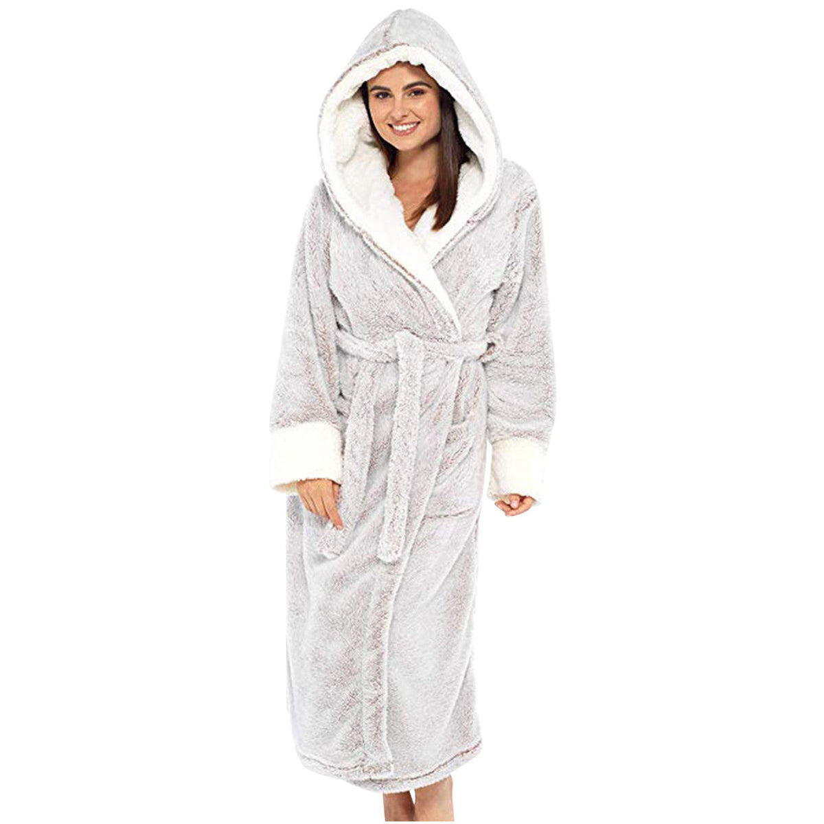 Women's Cozy Hooded Robe | with Tie Belt