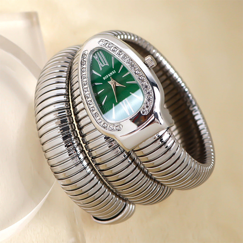 Women's Serpenti Inspired Double Spiral Wrap Snake Watch