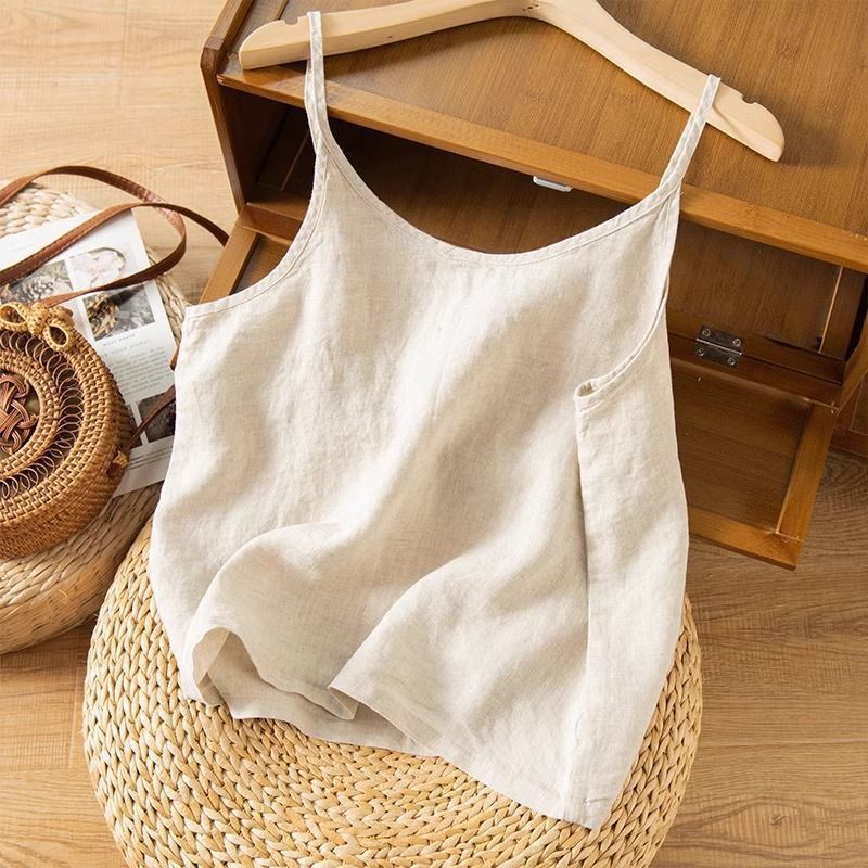 Women's Linen Tank Top | Spaghetti Strap