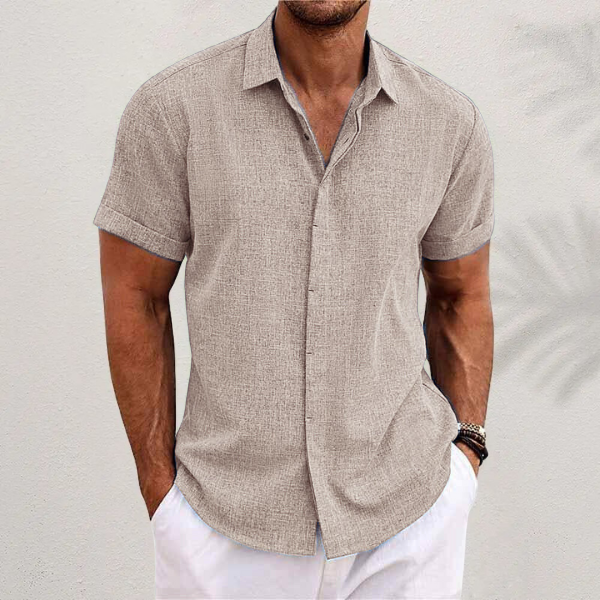 Men's Summer Short Sleeve Linen Shirt