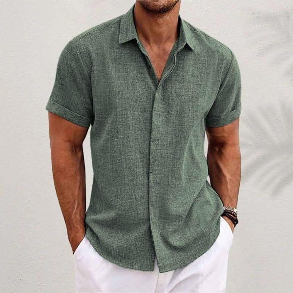 Men's Summer Short Sleeve Linen Shirt