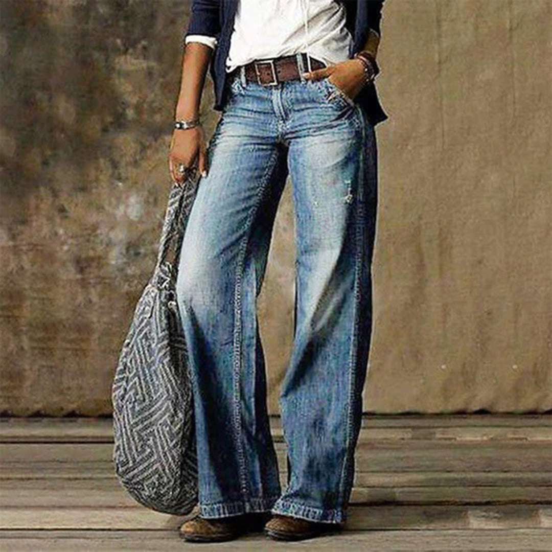 Women's Retro High-Waisted Wide Leg Jeans