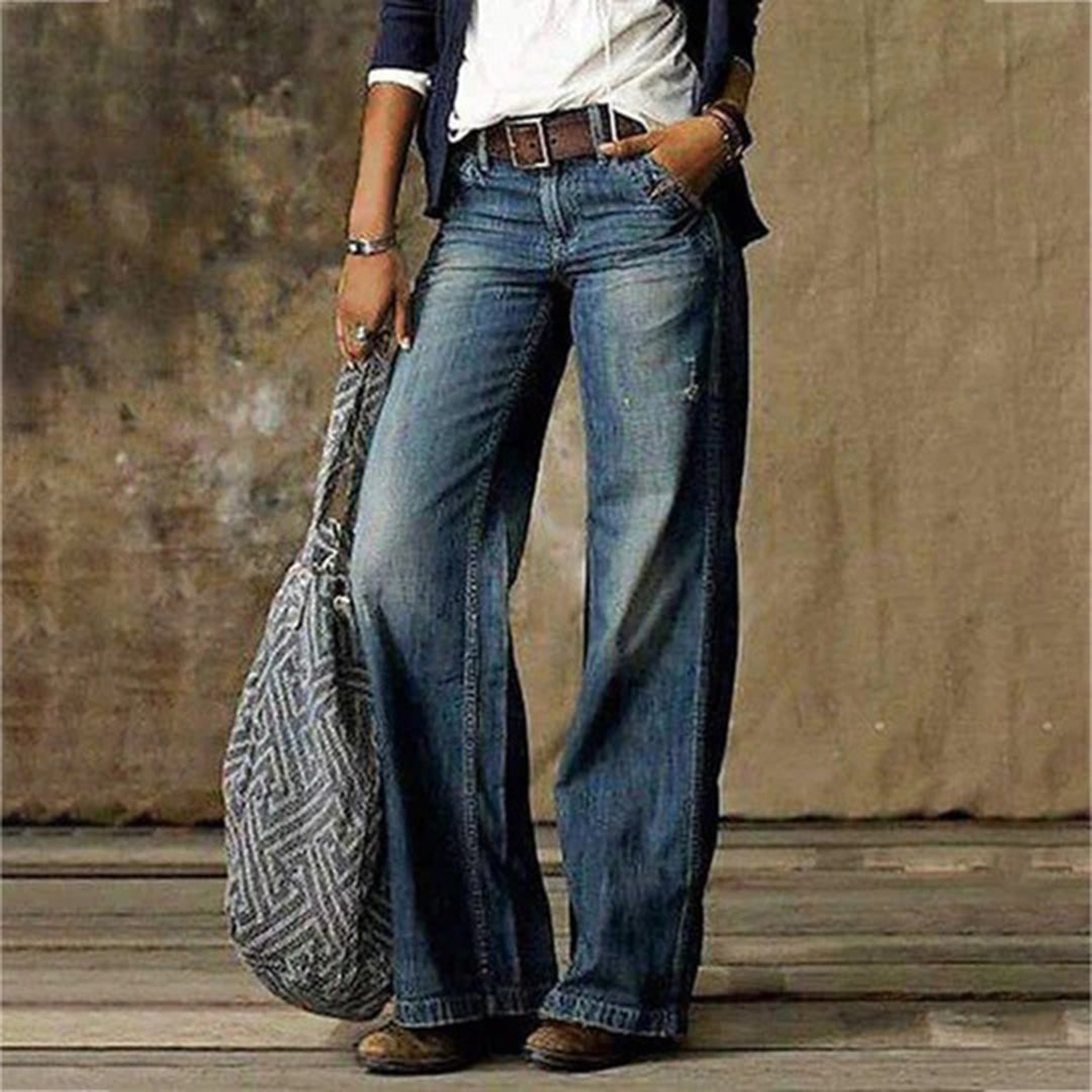 Women's Retro High-Waisted Wide Leg Jeans