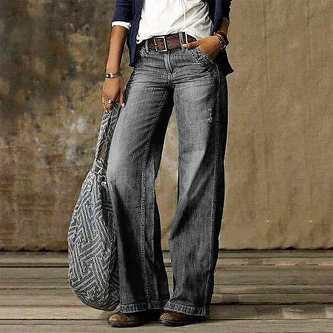 Women's Retro High-Waisted Wide Leg Jeans