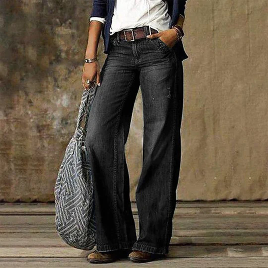 Women's Retro High-Waisted Wide Leg Jeans
