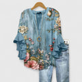 Women's Bohemian Ruffle Sleeve Blouse | V-Neck