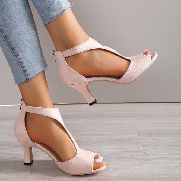 Women's Stylish T-Strap Sandals | Low Block Heels