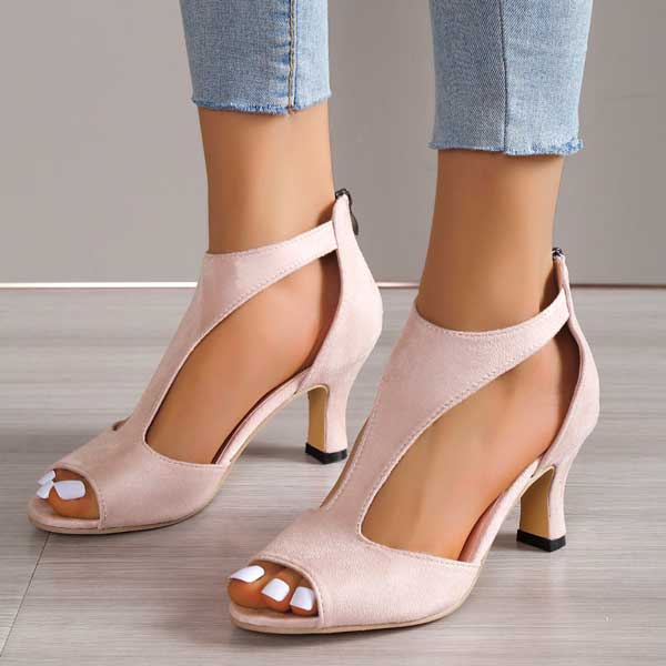 Women's Stylish T-Strap Sandals | Low Block Heels